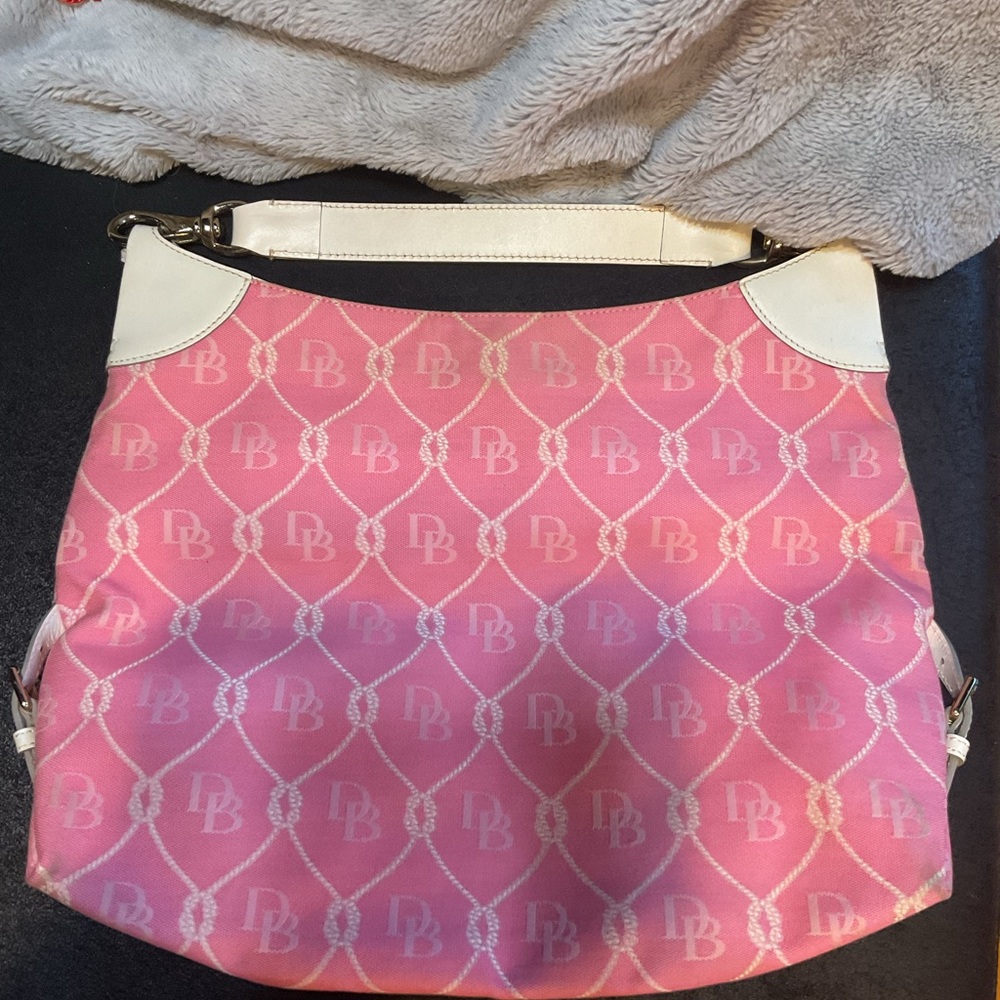 Dooney & Bourke Pink Hobo Bag with Cream Accents